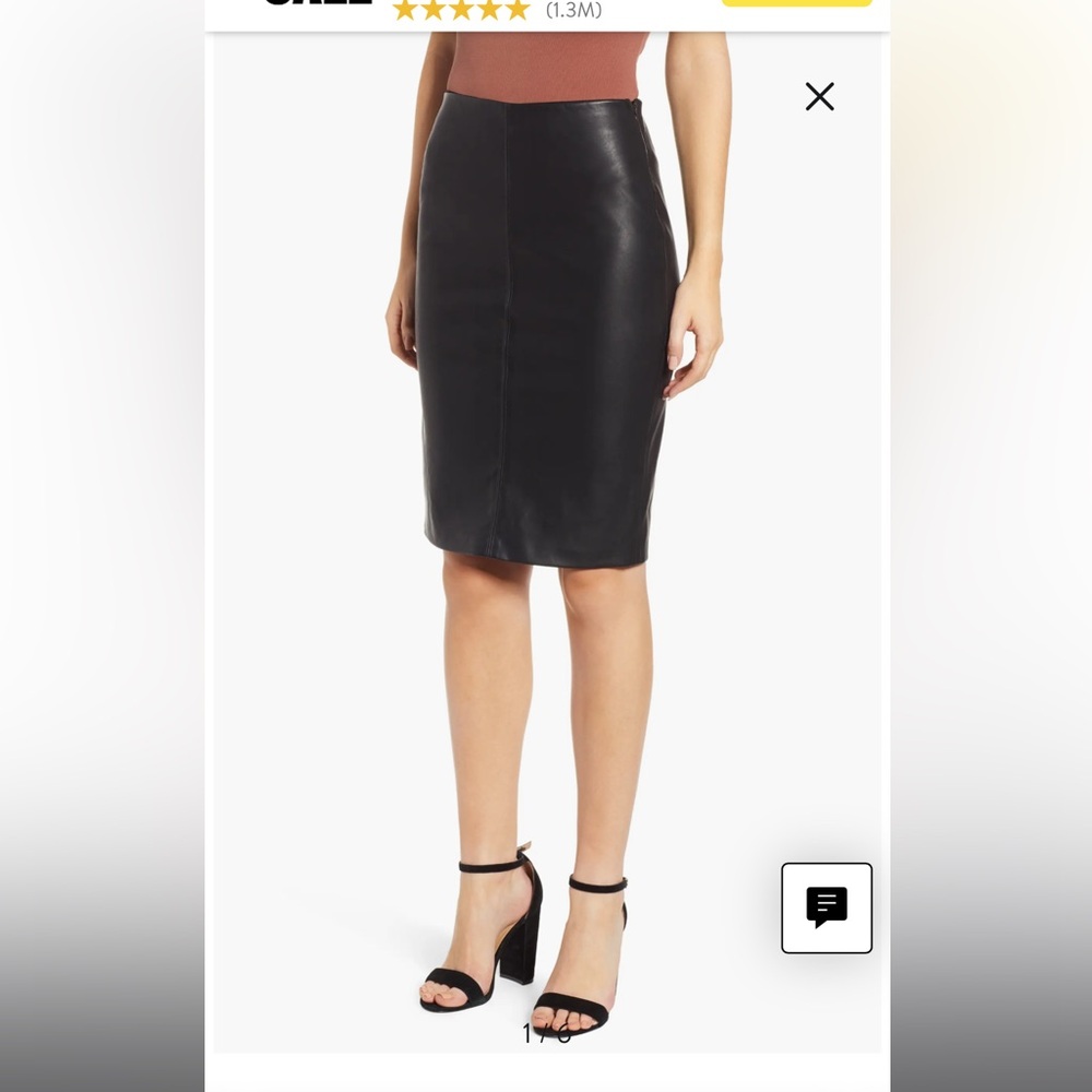 Blank NYC Black Faux Leather Pencil Skirt Size 25